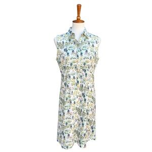 Vintage 90’s Liz Claiborne Women’s 6 Sleeveless Floral Knee Length Shirt Dress